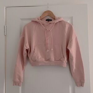 Pink Crop Hoodie Sweatshirt NAANAA